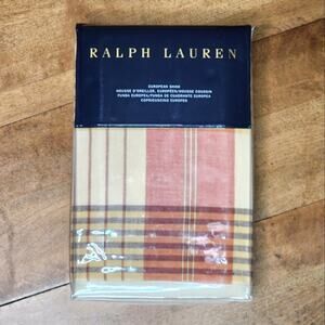 Ralph Lauren Red Plaid Camile Euro Pillow Sham NWT